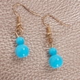thumbnail image 5 of Coco Dangles - Mini Round Beaded Ball Dangling Drop Earrings by Humble Chic NY, Aqua Double Drop, Teal, Blue, 5 of 7