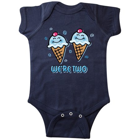 

Inktastic Ice Cream We re Two Twin Boys Gift Baby Boy Bodysuit