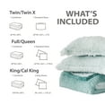 thumbnail image 3 of Intelligent Design Twin/Twin XL Shaggy Faux Comforter Set, Long Fur Wave Spring Comforter Bedding Set, 2-Piece Striped Ombre Design Warm Bed Set, Aqua, 3 of 7