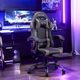 thumbnail image 3 of JONPONY Big and Tall Gaming Chair, Ergonomic Design, Gamer Chair PU Leather with Footrest and Lumbar Support, High Back Office Chair Support 8 Hours Long Sitting, Computer Chair,Black, 3 of 10