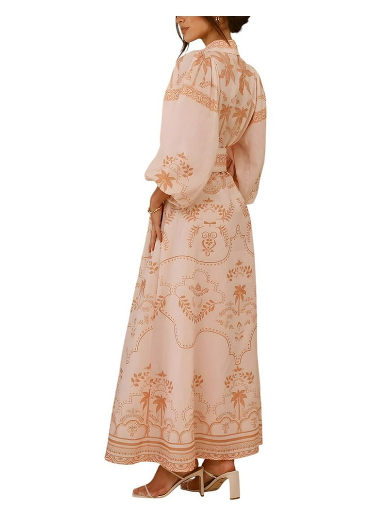 AMINA GLAM womens Linen-Blend Maxi Dress, 12 - Walmart.com