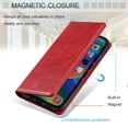 thumbnail image 5 of Nalacover for iPhone 12 Pro Max Wallet Case, Vintage PU Leather Book Folding Folio Case with Credit Card Slots Hidden Magnetic Closure Flip Kickstand Shockproof Slim Phone Case,Red, 5 of 8