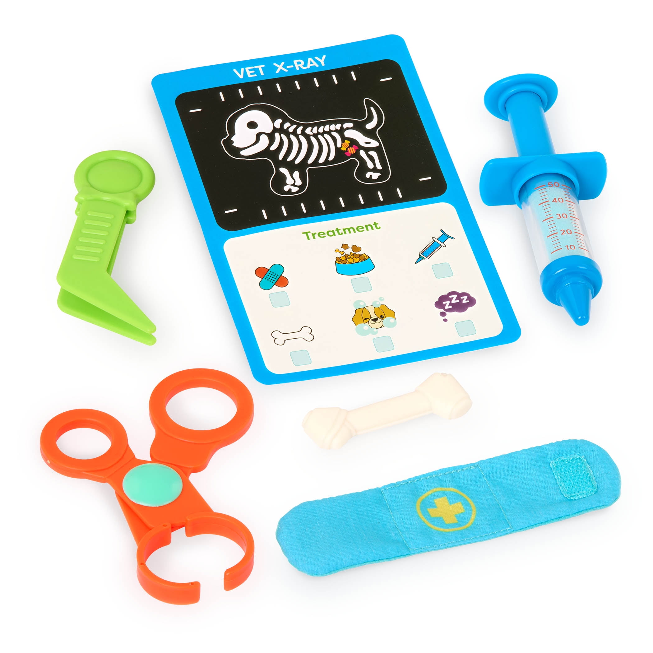 Battat Happy Puppy Vet Set with Plush Dog and 10 Plastic Accessories, Toddler and Preschool Toys