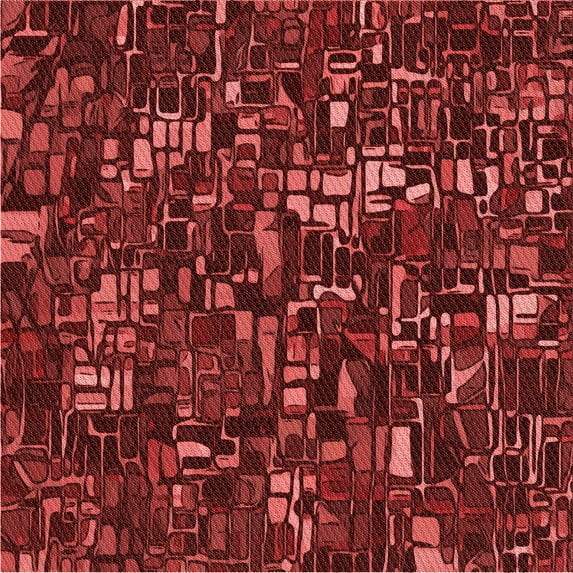 Ahgly Company Indoor Square Patterned Grapefruit Red Area Rugs, 5' Square