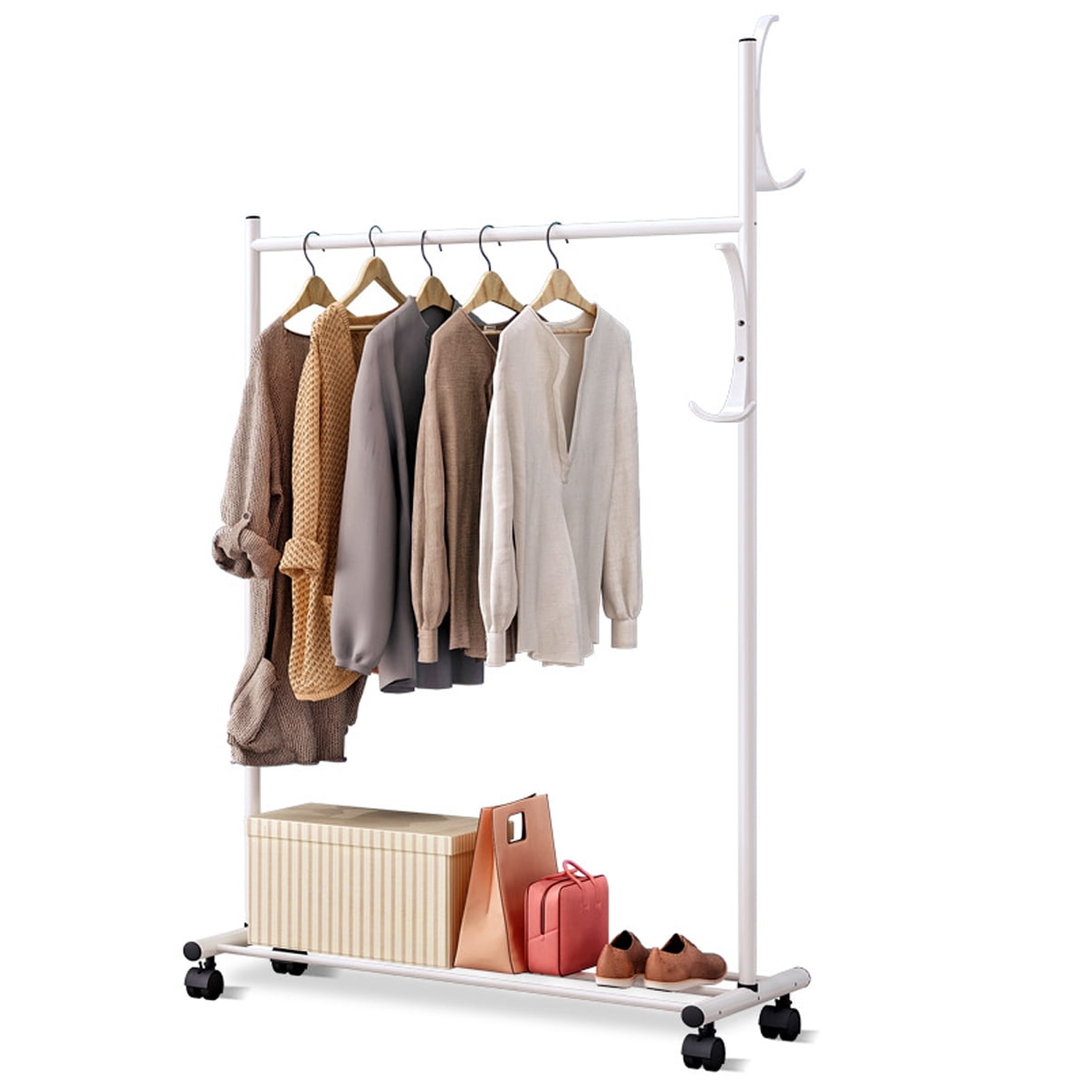 Removable Metal Clothes Garment Rack Display Shelf Wardrobe Clothing
