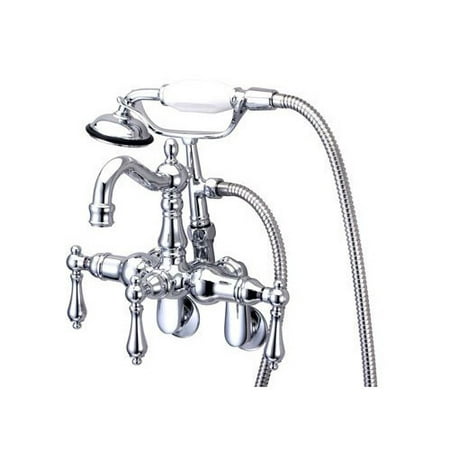 UPC 663370077296 product image for Elements of Design Hot Springs Three Handle Wall Mount Clawfoot Tub Faucet with  | upcitemdb.com
