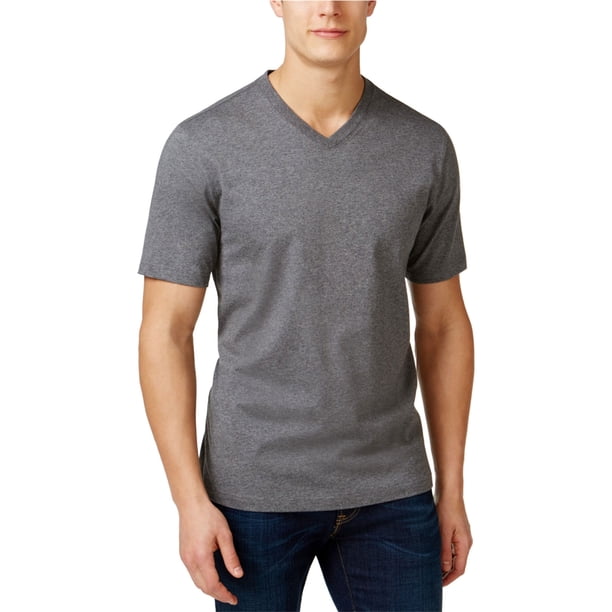 Camiseta básica con cuello en V para hombre Club Room, gris, pequeña