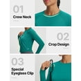 thumbnail image 4 of BALEAF Women's UPF 50+ Long Sleeve Sun Shirts Crop Rash Guard UV Workout Tops SPF Slim Fit Lightweight Athletic Hiking Green XL, 4 of 6