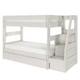 thumbnail image 3 of Modern Farmhouse Twin Over Twin Bunk Bed With Staircase and Trundle, White Wash, 3 of 9