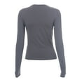 thumbnail image 5 of WTXUE Crewneck Sweatshirt Tube Tops Long Sleeve Shirts Basic Solid Tight Slim Fit Cropped Shirt Workout Yoga Pullover Exercise Tops for Women Fitted T Shirts Plus Size Blouses Dark Grey Xs, 5 of 5