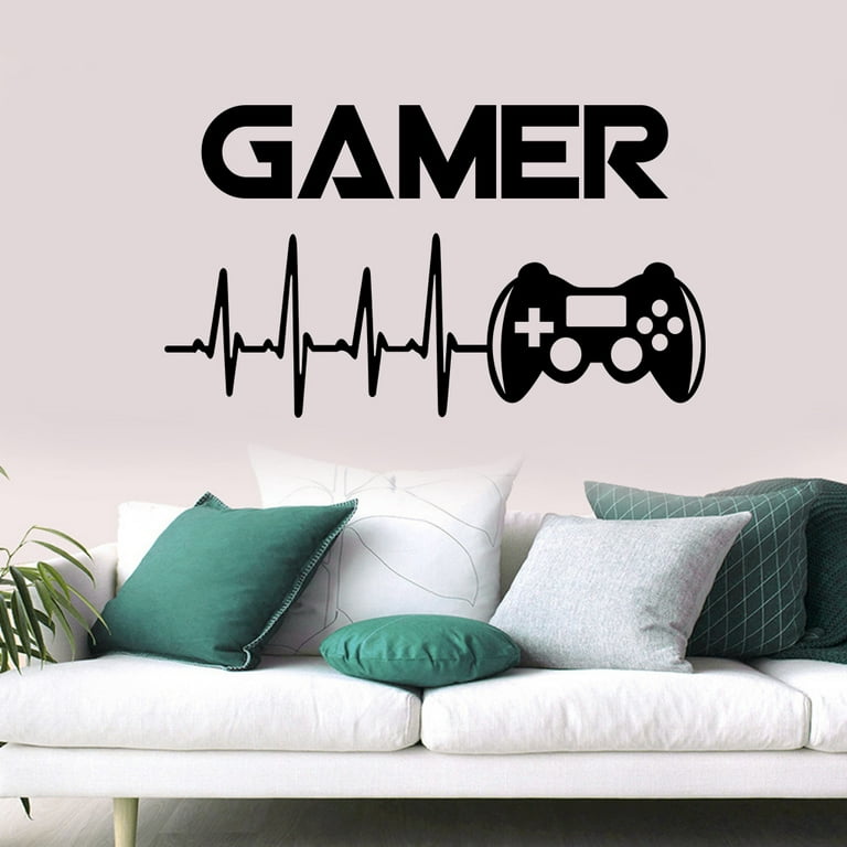 Gamer ElectrocardiogramWall Sticker for Kids Boys Room Decoration