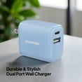 thumbnail image 3 of Liquipel Powertek Pastel Braided 20W Combo Wall Charger - Blue, 3 of 7