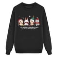 thumbnail image 1 of TIEVOSA Fille Décontractée Noël Mignon Chat Flocon de Neige Père Noël Typographie Graphique Col Rond Chemise à Manches Longues, 1 of 3