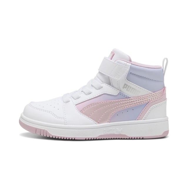 Tenis Puma Rebound V6 MID BLRY Dreams para Niñas 17 A 21.5. 400587-01 blanco 20.5
