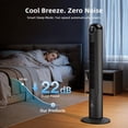 thumbnail image 5 of 42 Inches Bladeless Tower Fan with Remote for Bedroom,90°Oscillation Standing Floor Fans that Blow Cold Air with 9H Timer & Child Lock,Ultra Quiet Small Cooling Fans for Office - Black, 5 of 7