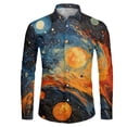 thumbnail image 5 of Camisas con estampado abstracto en 3D para hombre, camisas casuales de manga larga con botones y corte regular, camisetas de playa para hombre, camisetas de gran tamaño, 5 of 5