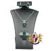 thumbnail image 2 of Real Sterling Silver Solitaire Emerald Green 10K White Gold Over Pendent Charm Chain Neckless Earrings Ring 3 Piece Combo Set, 2 of 7
