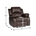 thumbnail image 3 of Lexicon Cranley Traditional Faux Leather Reclining Chair in Brown, 3 of 5