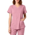thumbnail image 3 of Scrub Top for Women – Breathable 4-Way Stretch V-Neck Top with Multiple Pockets Pink S, 3 of 4