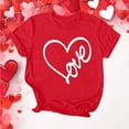 thumbnail image 5 of Fnooota Womens Valentine's Day T-shirts, Pullover Summer Crew Neck Fashion Short Sleeve Tops Red Size M, 5 of 5