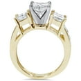 thumbnail image 2 of Pompeii 2ct Princess Cut Diamond 3 stone Engagement Ring 14K Yellow Gold (I/J,I1-I2), 2 of 4