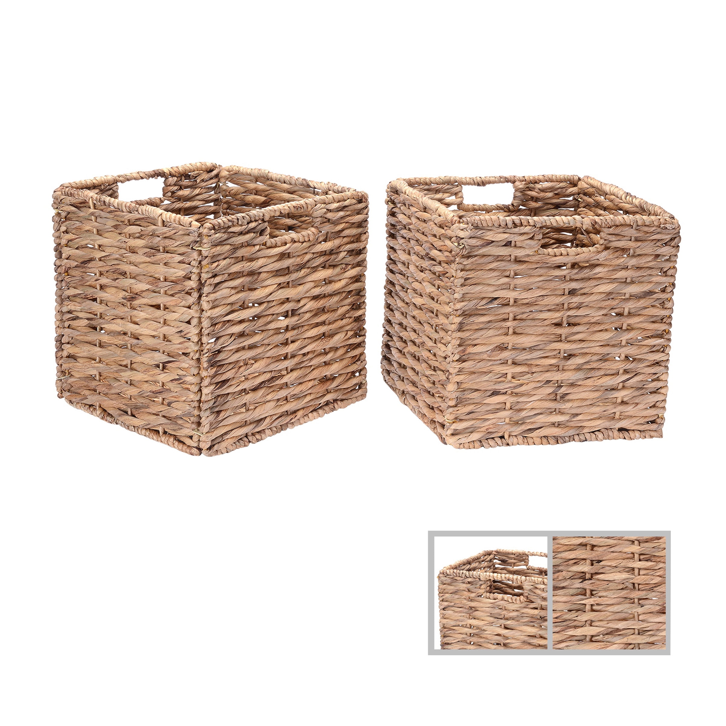DTX International Water Hyacinth Storage Basket, Set of 2