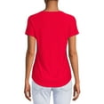 thumbnail image 2 of No Boundaries Juniors Brushed V-Neck T-Shirt with Short Sleeves, 2-Pack, Sizes XS-XXXL, 2 of 5