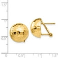 thumbnail image 3 of Real 14kt Yellow Gold Hammered Omega Back Post Earrings; for Adults and Teens; for Women and Men, 3 of 3