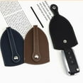 thumbnail image 6 of Unisex Pull Type Mini Leather Keychain Pouch Key Wallets Key Holder Case Key Bag BLACK, 6 of 6