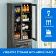 thumbnail image 6 of Dextrus 76'' Kitchen Pantry Cabinet with 2 Drawers, Tall Storage Cabinet with Glass Doors & Adjustable Shelves, Dark Rustic Oak, 6 of 10