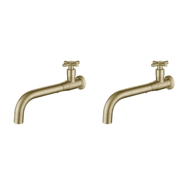 Maytalsory Easy Installation Basin Universal Fit Long Lasting Metal Single Cold Wall Mounted Sink Wall 03 Gold 2Set