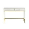 thumbnail image 2 of Maklaine Modern 2-Drawer Transitional Wood Desk in Off White, 2 of 7