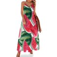 thumbnail image 2 of Juicy Pastèque. Robe Sans Manches Fruit Tropical Aquarelle Robes de Soirée Femmes Robe style Coréen, 2 of 5