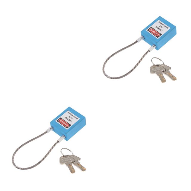 Toystoory Stainless Steel Cable Safety Padlock Lockout Isolation Color Lock, 7 2piezas Azul