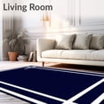 thumbnail image 2 of ODIKA 6'x9' Machine Washable Non-Slip Area Rug, Contemporary Navy Border with Crisp Geometric Lines and Stain High Traffic Rug, Blue, 86376, 2 of 7