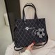 thumbnail image 3 of Bolsa Bolsos cruzados a la moda bolsos de hombro con asa superior para mujer con flores a cuadros (negro) Likrtyny Para Estrenar, 3 of 9