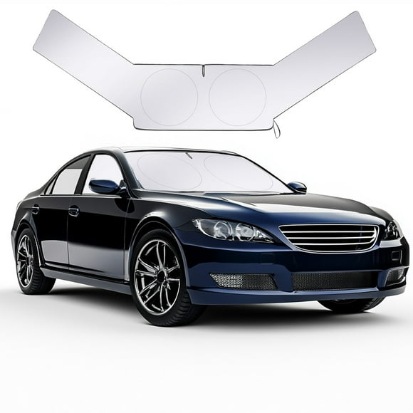 Windshield Sun Shade, Car Sun Shades for Window, Car Extended Front Gear Side Windshield Sunshade Summer Heat Insulation Sun Protection Heat Insulation Motors Front Window Windshield, Silver-Q