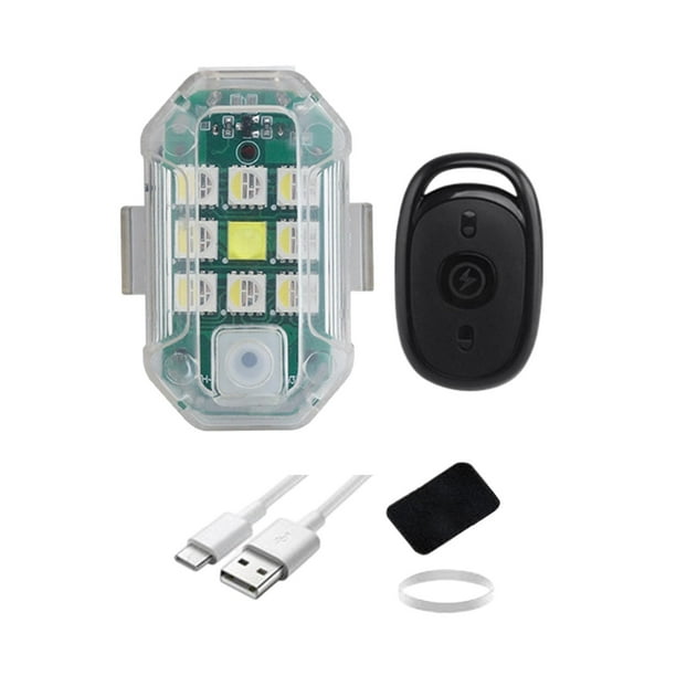 Luz estroboscópica LED de 7 colores, compacta, con control remoto para motocicleta 1 luz