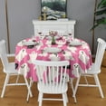 thumbnail image 2 of Pink Halloween Ghosts with Boo Round Tablecloth 60"x60",Wrinkle Wipeable Table Cloth for Kitchen Dining Room Picnic Patio Party, 2 of 6