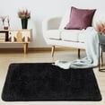 thumbnail image 3 of Soft Fluffy Shag Area Floor Rug Carpet for Living Room Black 4' x 5'2", 3 of 8