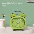 thumbnail image 3 of destyer Alarm Clock Non-Tick Sweeper Bedroom Glass Mirror Timepiece Round Double Bell Metal Desktop Clocks Decoration Table Bells Red, 3 of 9