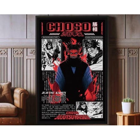 Poster Choso Jujutsu Kaisen Anime Poster Print, High Quality Canvas Print, Japanese Popular Anime Poster Prints, Wall Aesthetic Decor, JJK Poster WINXIE DECOR - 12X18, UNFRAMED