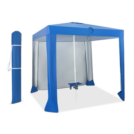 Topbuy Beach Canopy Tent Beach Cabana with Detachable Sidewall 5 Sandbags Carrying Bag UPF 50  Protection Outdoor Beach Umbrella Shelter for Beach