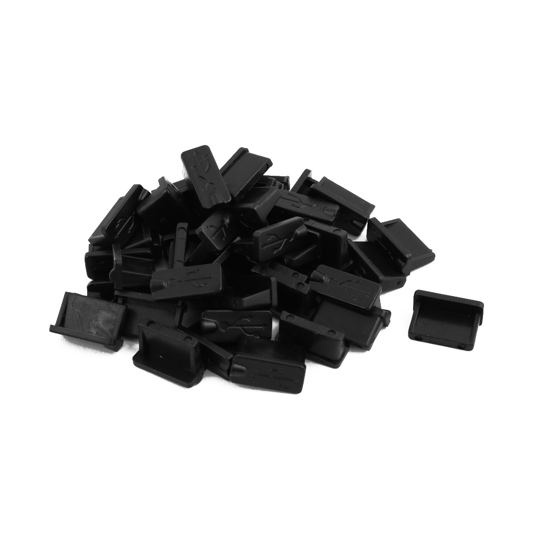 Rubber USB Port Cover Anti Dust Protector for Female End 39Pcs Black