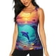thumbnail image 1 of Fotbe Hawaiian Island Dolphin Blusas Sin Mangas para Mujer – Estilo Casual, Corte Suelto, Slim-Fit, Cuello Redondo Deportivo, Tops de Verano para Gimnasio y Yoga-Large, 1 of 7