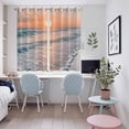 thumbnail image 5 of Ocean Sunset Kitchen Curtains 72 Inch Length, Summer Beach Shore Sky Sun Scenery Grommet Top Bedroom Living Room Curtains, Light Filtering Cafe Curtain Drapes 2 Panels Set 104''x72'', 5 of 9