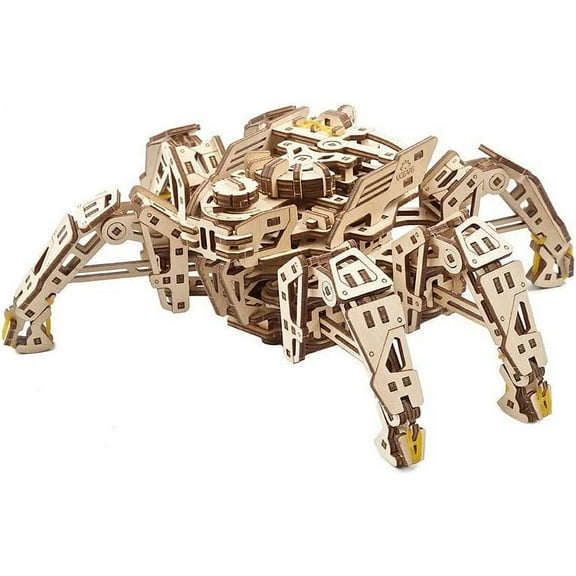 UGEARS Hexapod Explorer 3D Puzzle, Mechanical Spider Robot,  Model Kits for Adults with Powerful Spring Motor, Thanksgiving and Christmas Gift