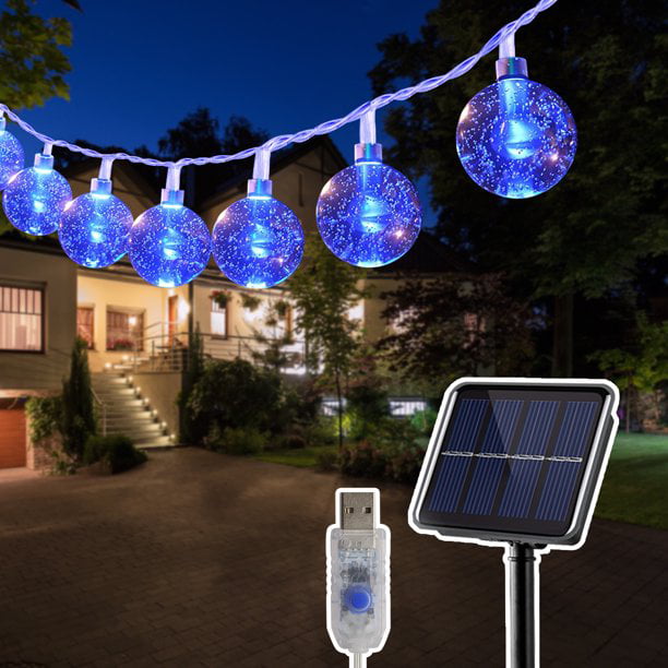 Makion Solar Fairy Lights Outdoor 40LED 8Modes Crystal Balls Waterproof Globe Solar String Lights with Upgraded Solar Panel & Battery Christmas Multicolor Decorative Garden Lights for Patio,Party 