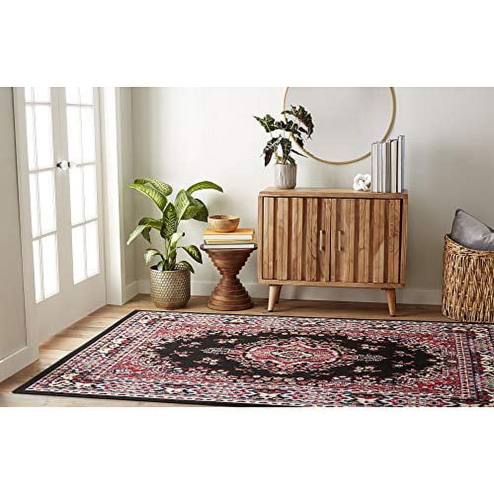 Home Dynamix Premium Sakarya Traditional Medallion Area Rug, Black/Red, 3'7"x5'2"