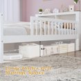 thumbnail image 3 of Twin Size Platform Bed with Storage Headboard  3 Side Guardrails，Wood Platform Bed with Double Drawer Storage, for Children's Room, Bedroom, White, 3 of 9